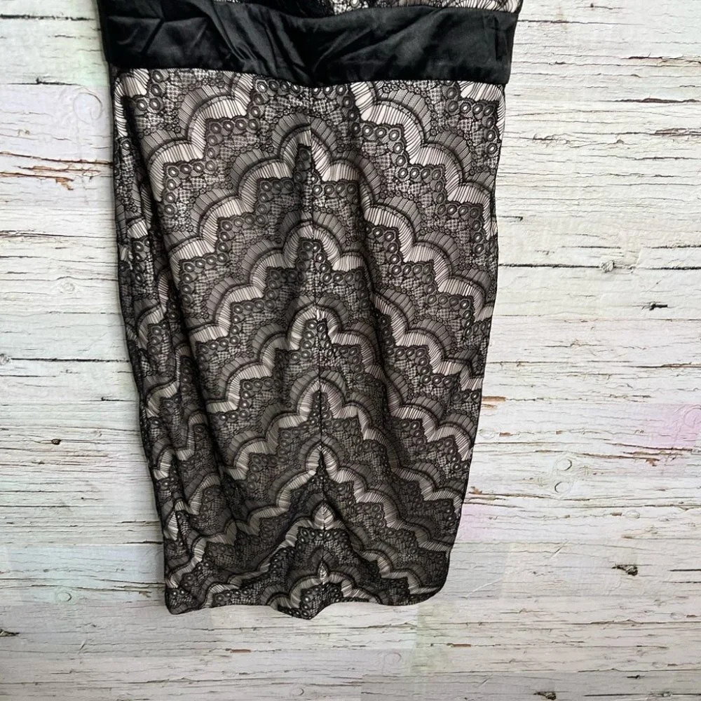 JS collections lace black brown cream size  4 dress - Picture 2 of 9